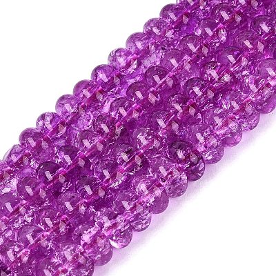Crackle Transparent Glass Beads Strands GLAA-N074-02A-07-1