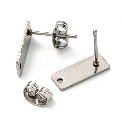 Non-Tarnish 201 Stainless Steel Stud Earrings Finding STAS-B045-17P-1