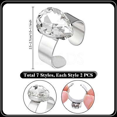 304 Stainless Steel Cuff Rings RJEW-PH01323-1