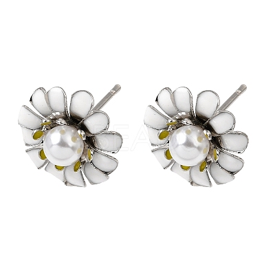 Brass Enamel Stud Earrings KK-CBA8324-27P-04-1