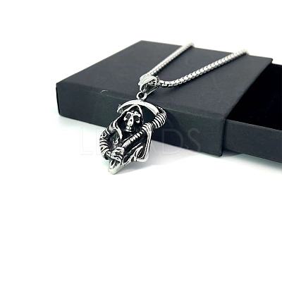 Stainless Steel Grim Reaper Pendant Necklaces for Men JI1381-1