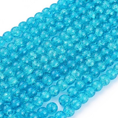 Crackle Glass Beads Strands X-CCG-Q001-8mm-06-1