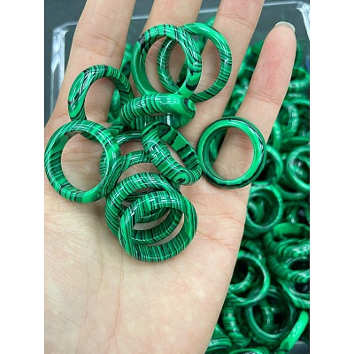 Synthetic Malachite Finger Rings WG8089A-06-1