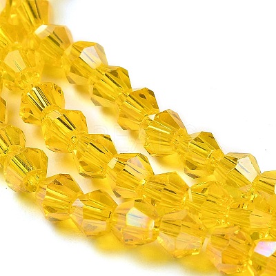 Transparent Electroplate Glass Beads Strands EGLA-A039-T4mm-B22-1