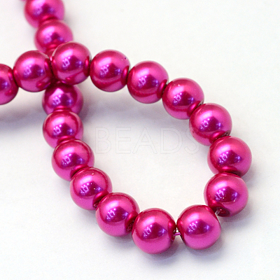 Baking Paint Pearlized Glass Pearl Round Bead Strands HY-Q003-4mm-17-1