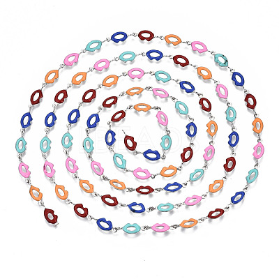 Brass Enamel Chains CHC-T012-24P-1
