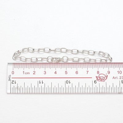 Iron Cable Chain Bracelet Making with Lobster Claw Clasps X-IFIN-H031-S-1