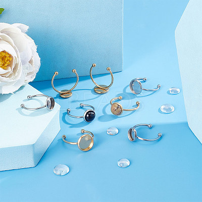 DIY Blank Dome Cuff Ring Making Kit DIY-UN0005-18-1