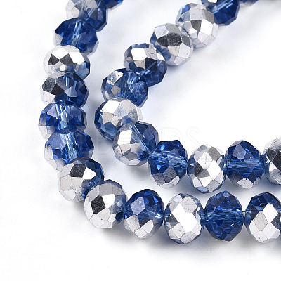 Electroplate Transparent Glass Beads Strands EGLA-A034-T6mm-M03-1