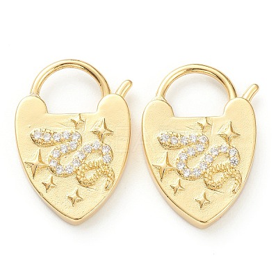 Brass Micro Pave Clear Cubic Zirconia Clasps ZIRC-P082-03A-G-1