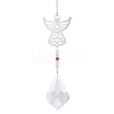 Teardrop Glass Hanging Suncatcher Pendant Decoration DJEW-PW0008-04A-1