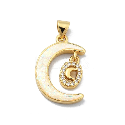 Brass Micro Pave Clear Cubic Zirconia Pendants KK-A221-18A-G-1