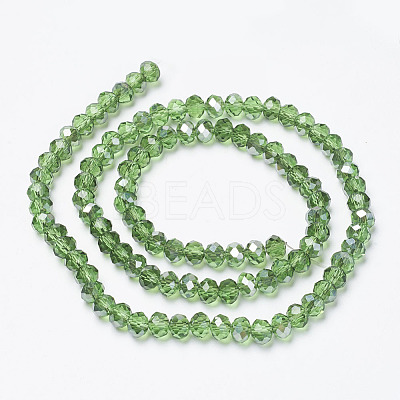 Electroplate Transparent Glass Beads Strands EGLA-A034-T4mm-E01-1