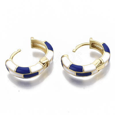 Brass Huggie Hoop Earrings EJEW-S209-06B-1