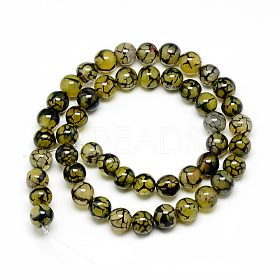 Natural Dragon Veins Agate Beads Strands X-G-Q948-81B-8mm-1
