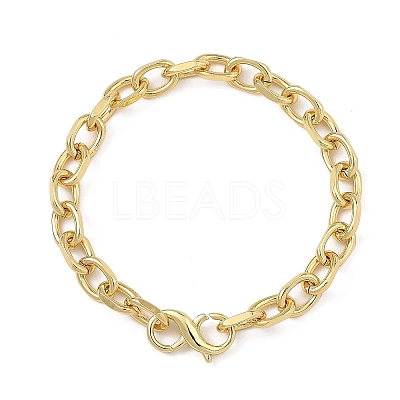 6MM Brass Cable Chain Bracelets with S Clasps BJEW-JB14255-1