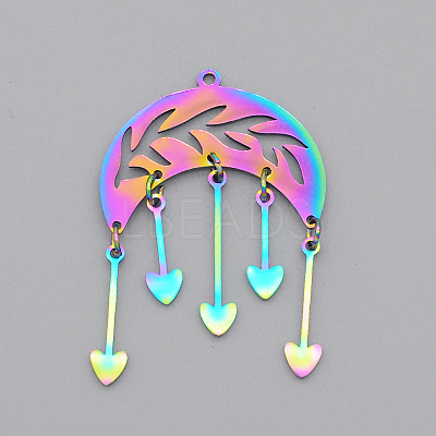 Ion Plating(IP) 201 Stainless Steel Pendants STAS-S105-LA587-1