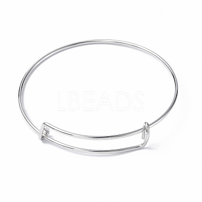 Non-Tarnish Adjustable 304 Stainless Steel Wire Bangle Making MAK-F286-03P-1