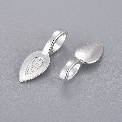 Tibetan Style Alloy Glue-on Flat Pad Bails X-TIBEP-AB3348Y-S-1