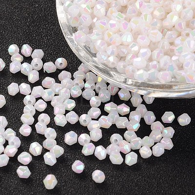 Bicone AB Color Plated Eco-Friendly Transparent Acrylic Beads TACR-A003-4mm-78-1