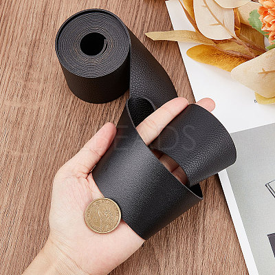 2M Flat Single Face Lychee Pattern Imitation Leather Band LC-WH0010-02C-01-1
