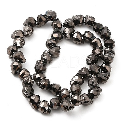 Transparent Electroplated Glass Beads Strands GLAA-G104-02B-1