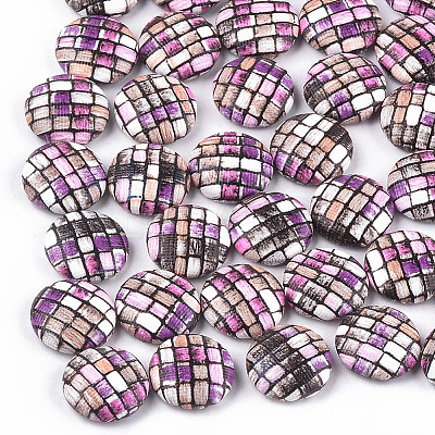 Imitation Leather Cabochons WOVE-S118-19B-1