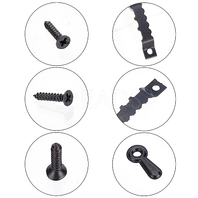 120Sets 3 Style Iron Picture Frame Turn Button AJEW-GF0004-47-1