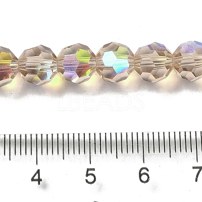Electroplate Transparent Glass Beads Strands EGLA-A035-T8mm-L22-1
