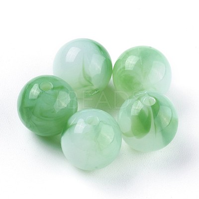 Acrylic Imitation Jade Beads MACR-E025-25B-10mm-1