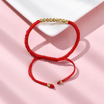 Polyester Cord Braided Bead Bracelets for Women BJEW-L698-01G-08-1