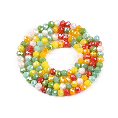 Electroplate Glass Beads Strands GLAA-T023-B16-08-1