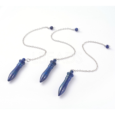 Natural Lapis Lazuli Pointed Dowsing Pendulums G-J386-A05-1