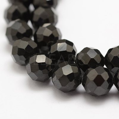 Natural Black Spinel Beads Strands G-G682-23-8mm-1