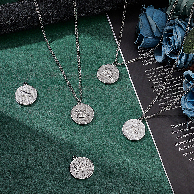 12Pcs 12 Style 304 Stainless Steel Pendants STAS-UN0026-15-1