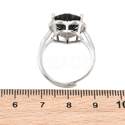 Heart Brass Micro Pave Cubic Zirconia Cuff Open Rings for Women CU-CBA0A21-02P-1