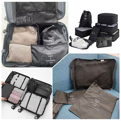8Pcs Polyester Travel Toiletry Bags ABAG-WH0046-118B-1