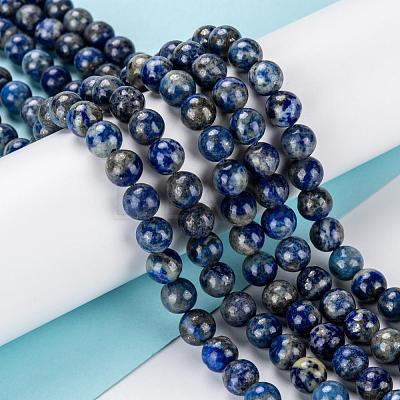 Natural Lapis Lazuli Bead Strands G-G953-02-8mm-1