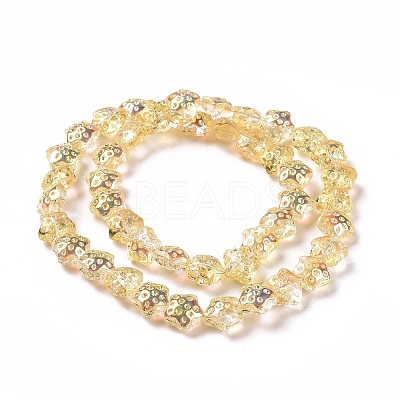 Transparent Electroplate Glass Beads Strands GLAA-C025-01B-1