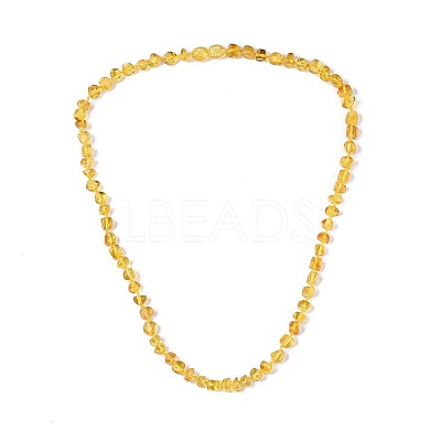 Natural Amber Nuggets Beaded Necklaces NJEW-T019-10-1