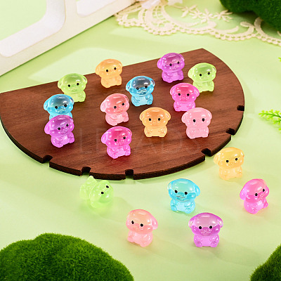 18Pcs 6 Colors Luminous Resin Pig Diaplay Decoration RESI-TAD0001-02-1