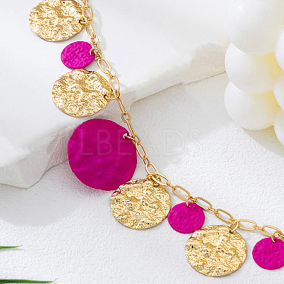 Alloy Textured Disc Tassel Anklets FS-WG7E5E5-01-1