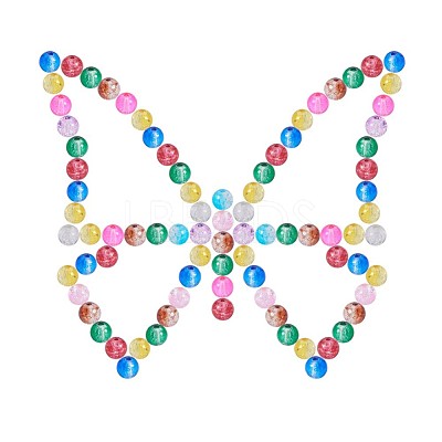 Baking Paint Crackle Glass Bead CCG-PH0002-6mm-02-1