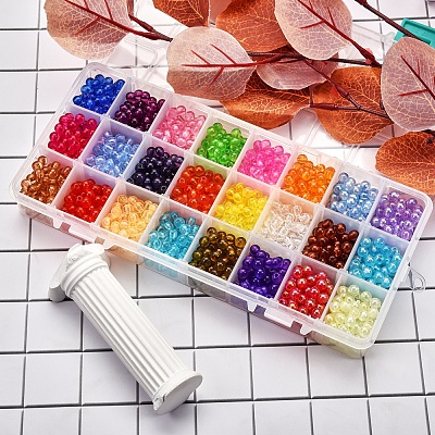 216g 24 Style Transparent Acrylic Beads MACR-SZ0001-59-1