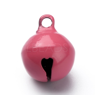 Baking Paint Brass Bell Pendants KK-WH0044-35D-1