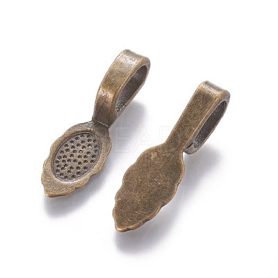 Tibetan Style Alloy Glue-on Flat Pad Bails K0P9R071-1
