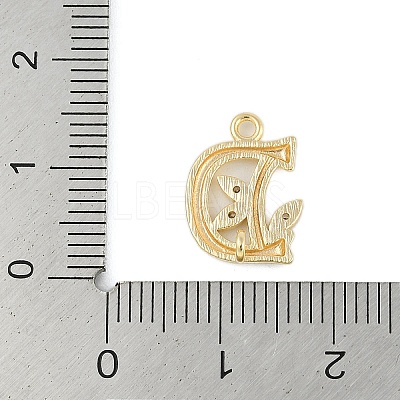 Brass Crystal Rhinestone Letter Links Connector Charms KK-S395-06G-D-1