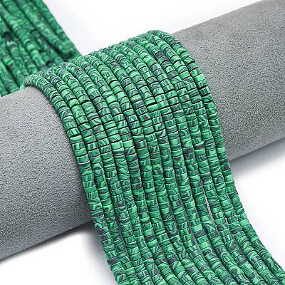 Synthetic Malachite Beads Strands G-P575-B12-4x2mm-1