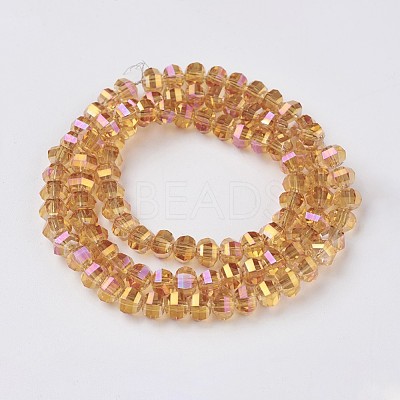 Electroplate Glass Beads Strands EGLA-L012-B-FR01-1