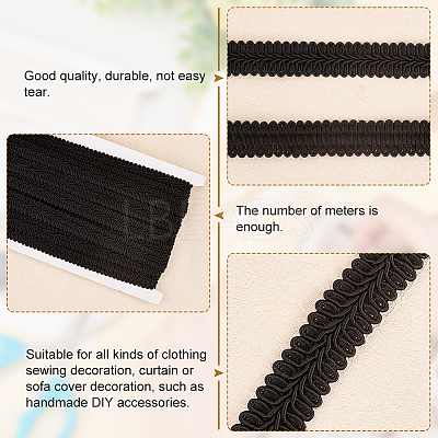 Polyester Braided Lace Trim OCOR-WH0074-92C-1